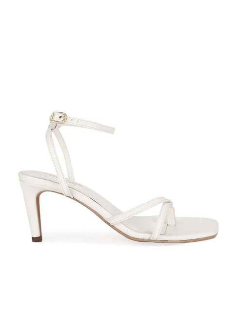 Truffle Collection Women's White Ankle Strap Stilettos