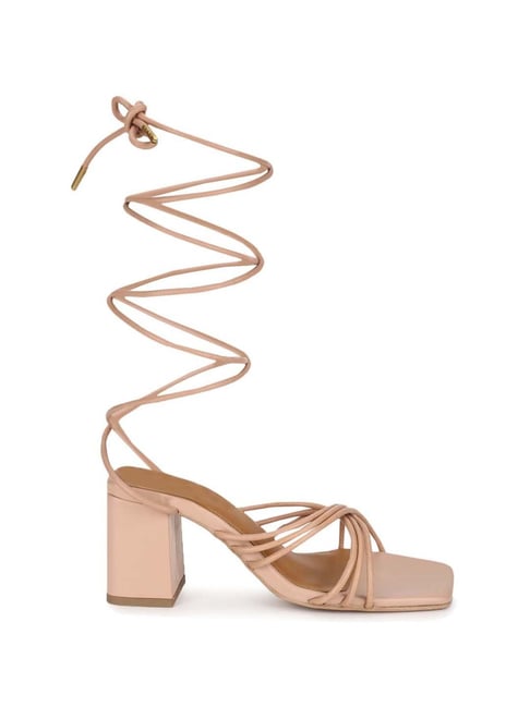 Office Saffy Rose Gold Leather Gladiator Lace Up Sandals | ASOS