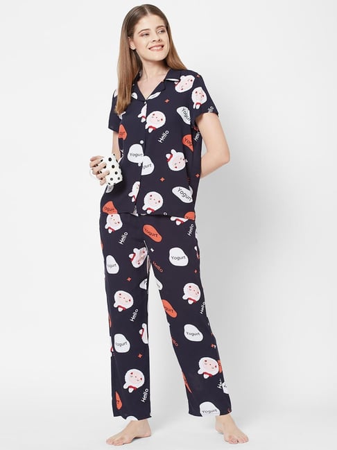 black printed pajama