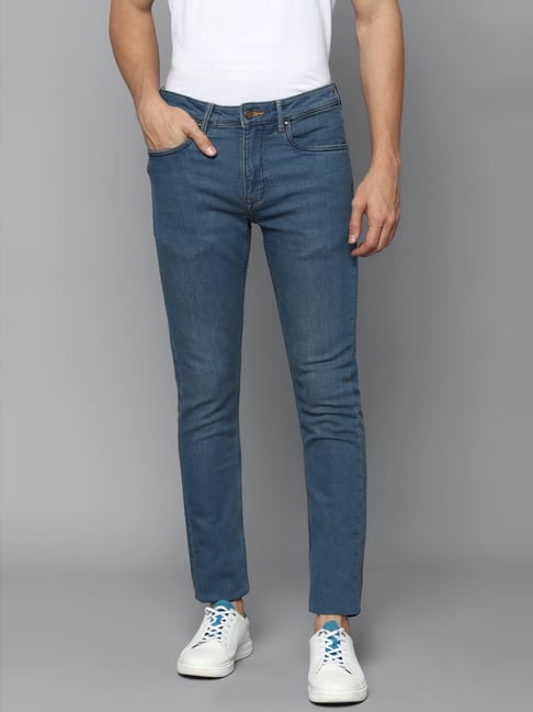 Buy Louis Philippe Jeans Men Blue Slim Fit Mid Rise Light Fade