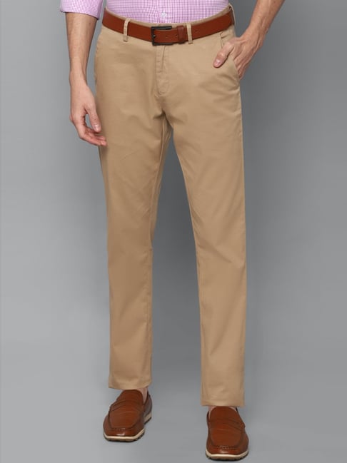 Allen Solly Brown Cotton Regular Fit Chinos