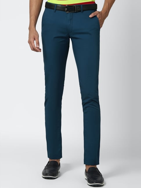 PETER ENGLAND Skinny Fit Men Blue Trousers - Price History