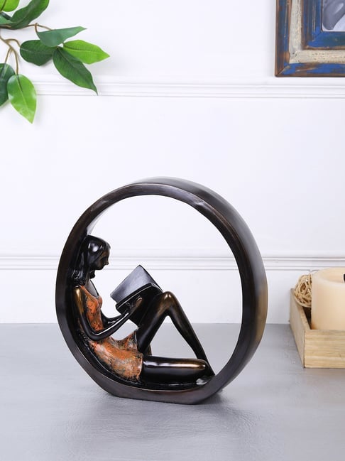 Tayhaa Brown Resin Encircled Reader Statue-picture-30