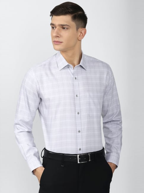 Buy Van Heusen Royal Blue Custom Fit Shirt for Men Online @ Tata CLiQ