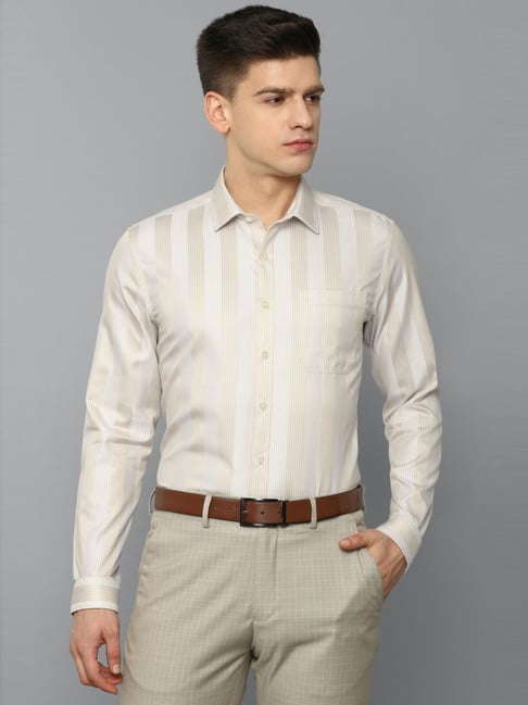 LOUIS PHILIPPE Men Checkered Formal Brown, White Shirt - Buy LOUIS