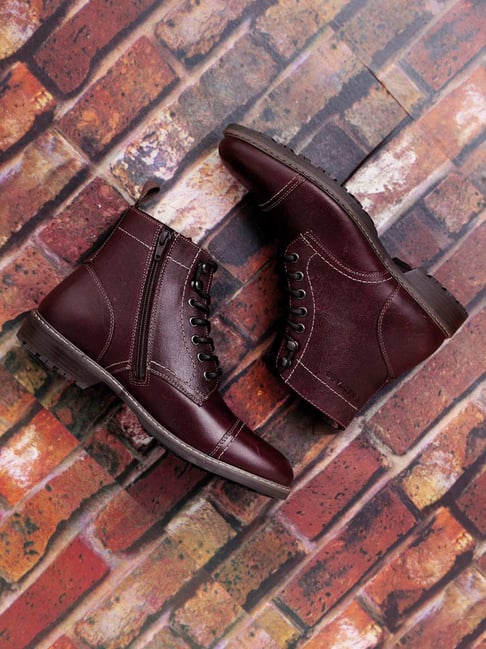 Red Tape Men's Maroon Derby Boots