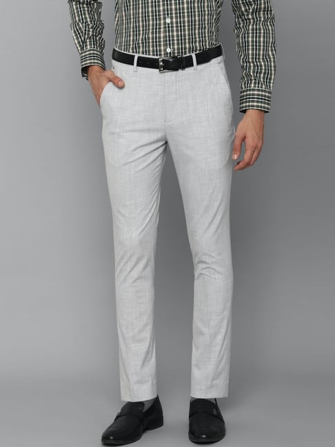 Louis Philippe Grey Regular Fit Self Pattern Trousers-picture-29