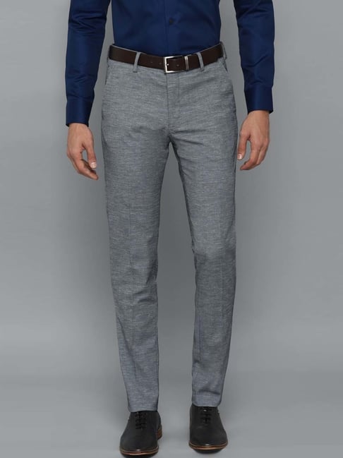 Louis Philippe Formal Trousers  Buy Louis Philippe Men Grey Super Slim Fit  Stripe Flat Front Formal Trousers Online  Nykaa Fashion