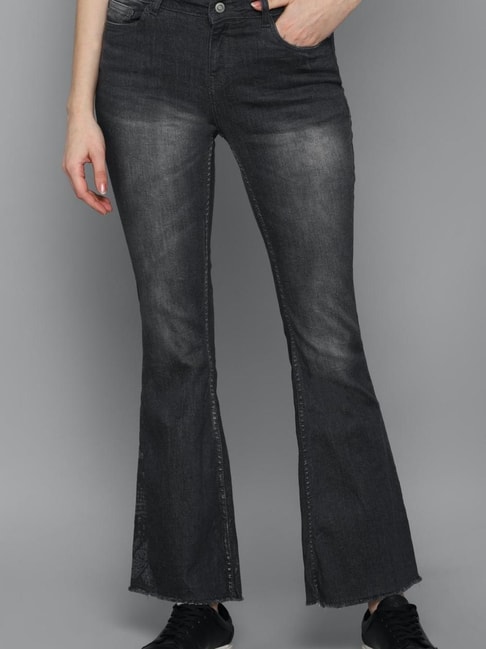 Allen Solly Charcoal Grey Bootcut Jeans