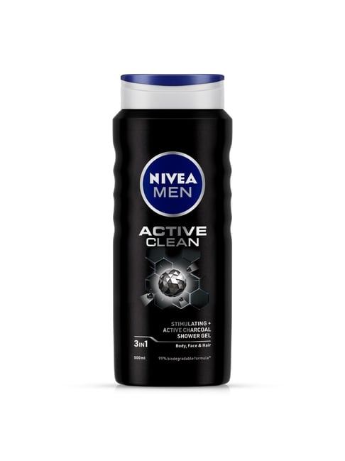 Nivea Men Body Wash & Active Clean with Charcoal Shower Gel - 500 ml