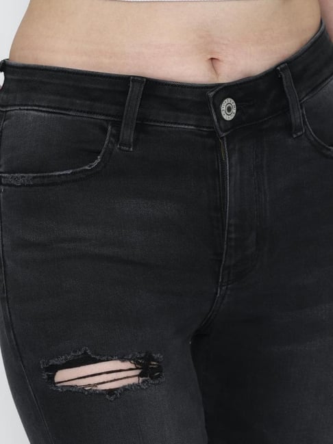 Buy American Eagle Outfitters Black Distressed Skinny Fit Jeans