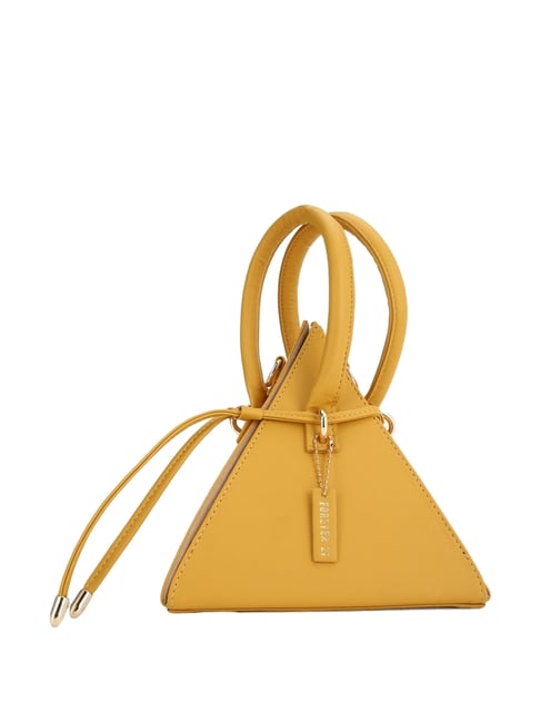 Forever 21 Yellow Solid Medium Handbag