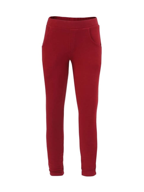 Buy Jockey Kids Red Cotton Regular Fit Leggings for Girls Clothing Online @  Tata CLiQ