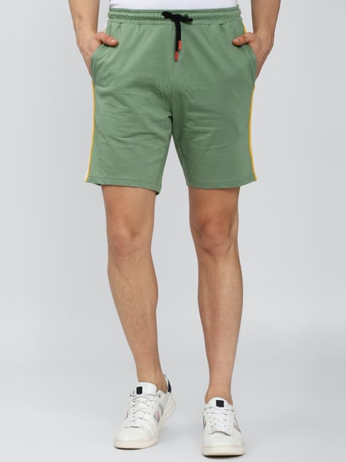 Peter England Green Cotton Regular Fit Shorts-picture-25