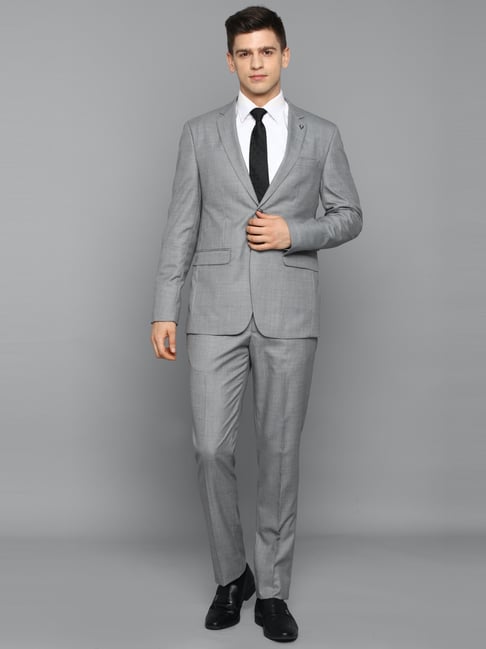 Buy Men Grey Slim Fit Textured Formal Two Piece Suit Online  685147   Allen Solly