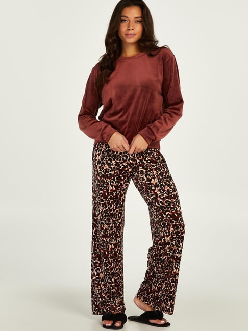 Buy Hunkemoller Brown Animal Print Pajama Set for Women Online