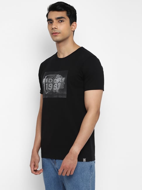 Buy Red Chief Jet Black Jersey Printed T-Shirt for Men Online @ Tata CLiQ