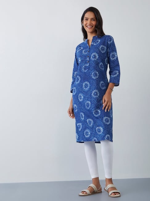 Utsa by Westside Indigo Printed Straight Kurta Price in India