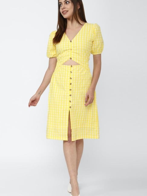 Forever 21 Yellow Checks Dress Price in India