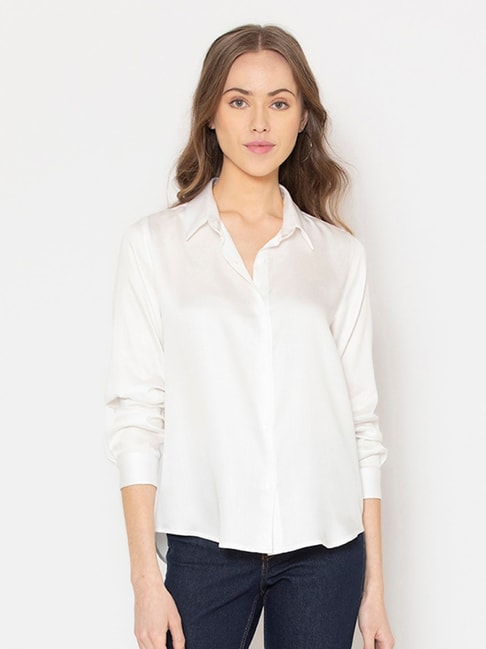SHAYE White Full Sleeves Shirt Price in India
