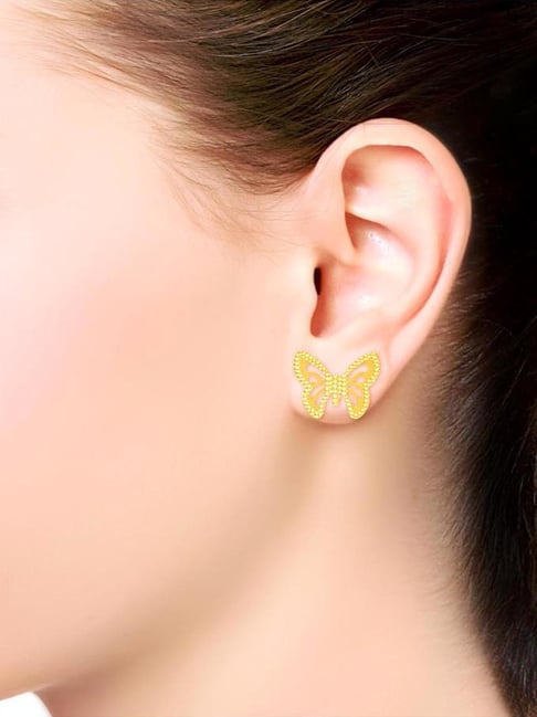 Child's Cubic Zirconia Butterfly Stud Earrings in 14K Gold | Zales