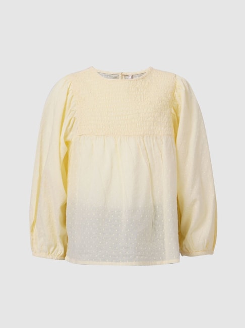 KIDS ONLY Light Yellow Embroidered Top