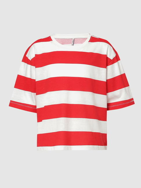 Childrens red and shop white striped top