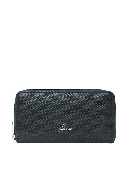 Lavie Blue Solid Zip Around Wallet for Women