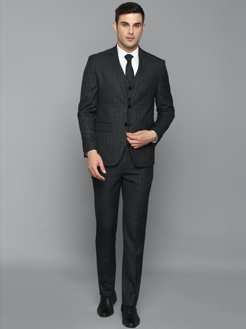 Buy Louis Philippe Grey Slim Fit Checks Three Piece Suit for Mens Online @  Tata CLiQ