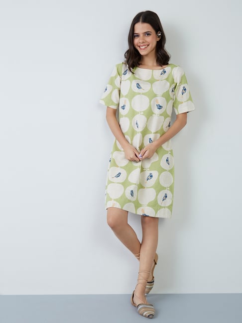 bombay paisley green dress Buy Bombay Paisley Green Floral Design Shirt Dress from Westside