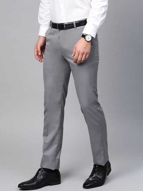 HANGUP Formal Trousers  Buy HANGUP Formal Trousers Bottom Wear Slim Fit Formal  Trousers Grey Color Online  Nykaa Fashion