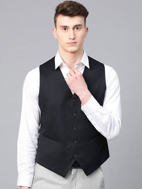 ManQ Navy Sleeveless Waistcoat-picture-10