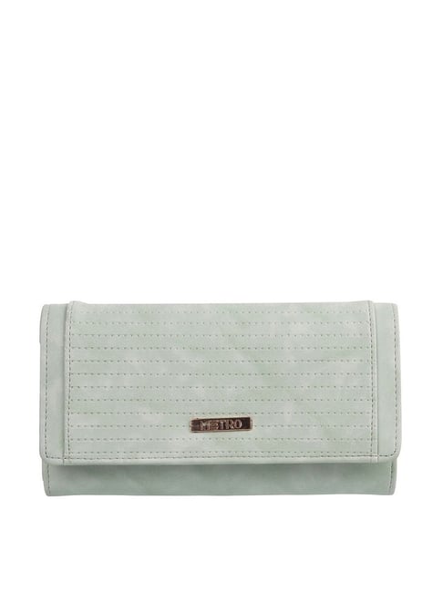 Metro Green Textured Wallet for Women-picture-27