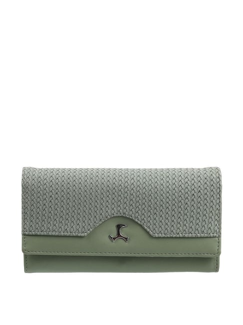 Mochi Green Textured Wallet for Women