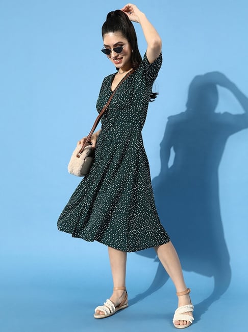 Zimmermann Polka-dot Pattern Silk-blend Mini Dress in Green | Lyst