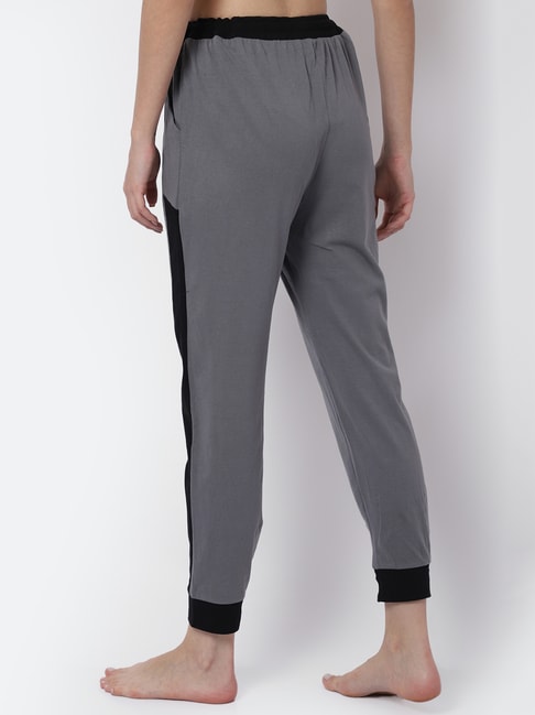 Buy Claura Claura Women Grey Solid Cotton Slim-Fit Lounge Pants at Redfynd
