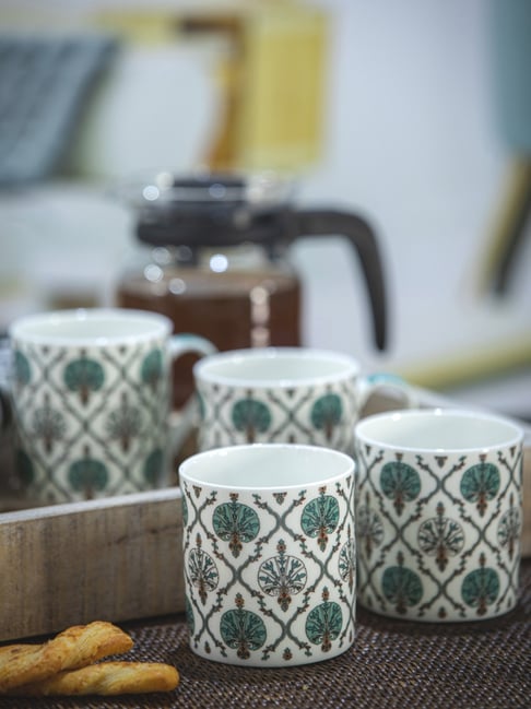 Goodhomes Multicolor Bone China Tea Cup - Set of 6 (210ml)