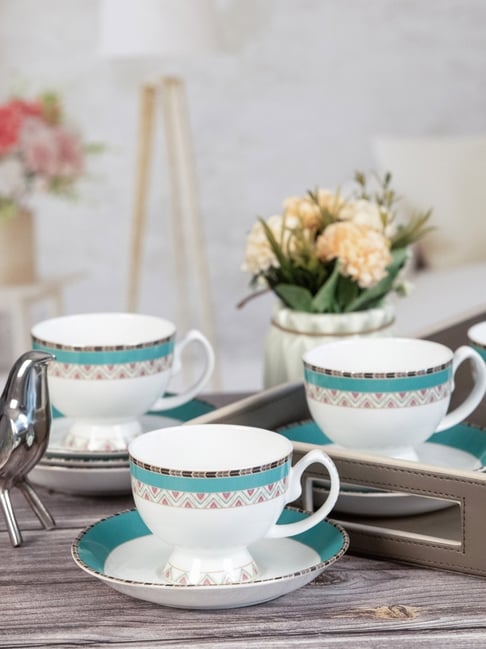 Bone China Tea/Coffee 6 pcs Cup and 6pcs Saucer – GOOD HOMES