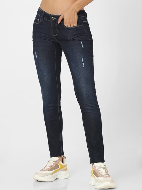 Only Navy Skinny Fit Low Rise Jeans