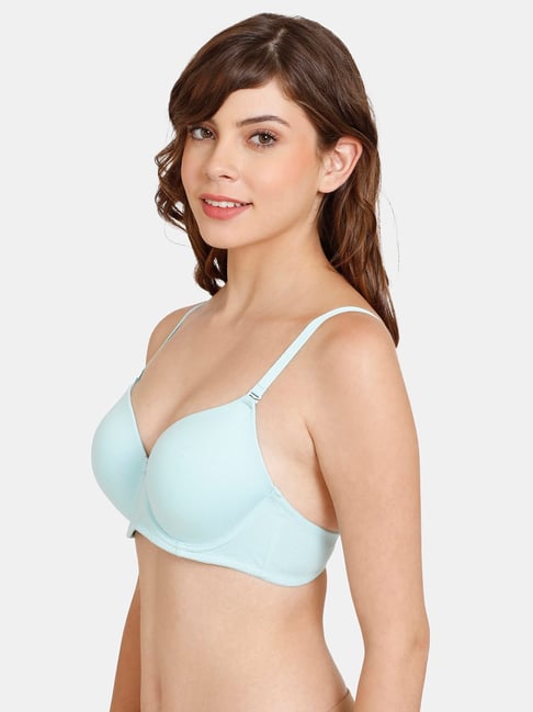 Rosaline by Zivame Blue Lace Half Coverage Double Layered