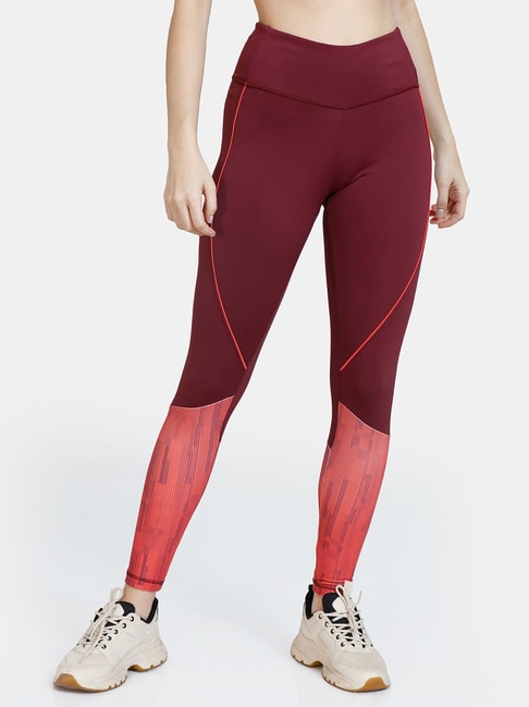 Buy Zelocity by Zivame Maroon Printed Tights for Women's Online @ Tata CLiQ