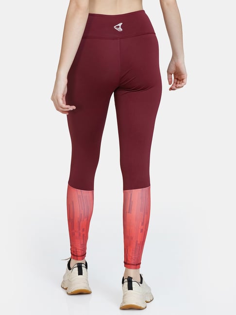 Zelocity by Zivame Maroon Printed Tights