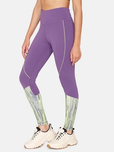 Buy Zelocity by Zivame Violet Printed Tights for Women's Online