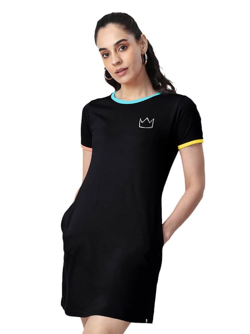 The Souled Store Black Mini T-Shirt Dress Price in India