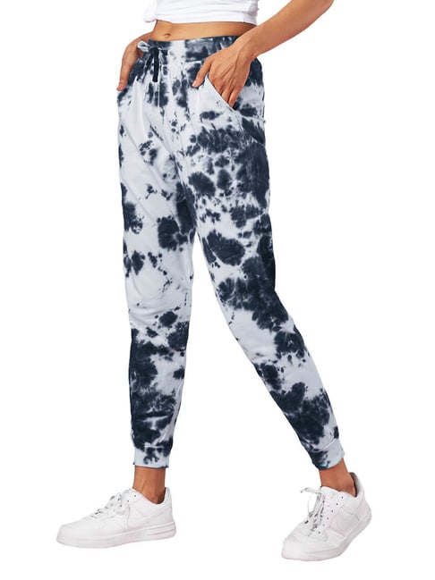 The Souled Store White & Black Tie - Dye Joggers