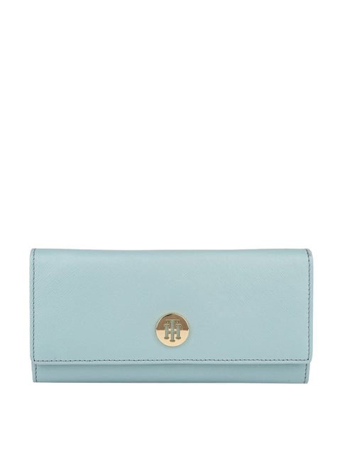 Tommy Hilfiger Roman Blue Solid Tri-Fold Wallet for Women