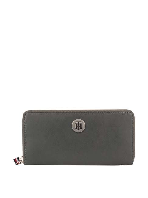 Tommy Hilfiger Rucksuck Grey Solid Zip Around Wallet for Women