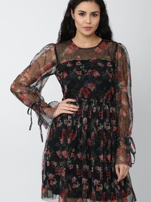 Van Heusen Black Floral Print Dress Price in India
