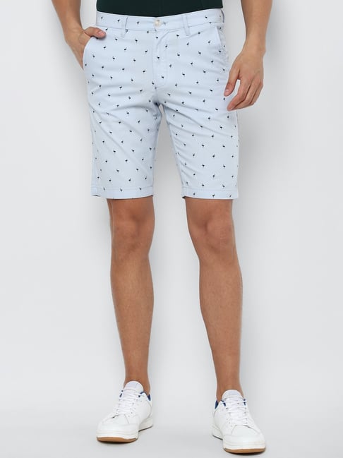 Allen Solly Sky Blue Slim Fit Shorts