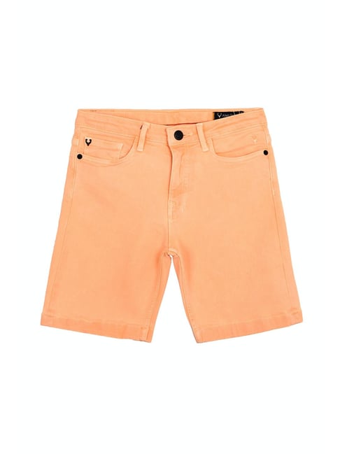 Orange store jean shorts